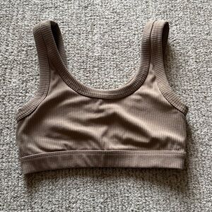 ALO Yoga Ribbed White Sports Bra